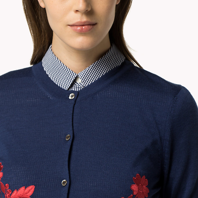 Tommy Hilfiger Wool Embroidered Cardigan