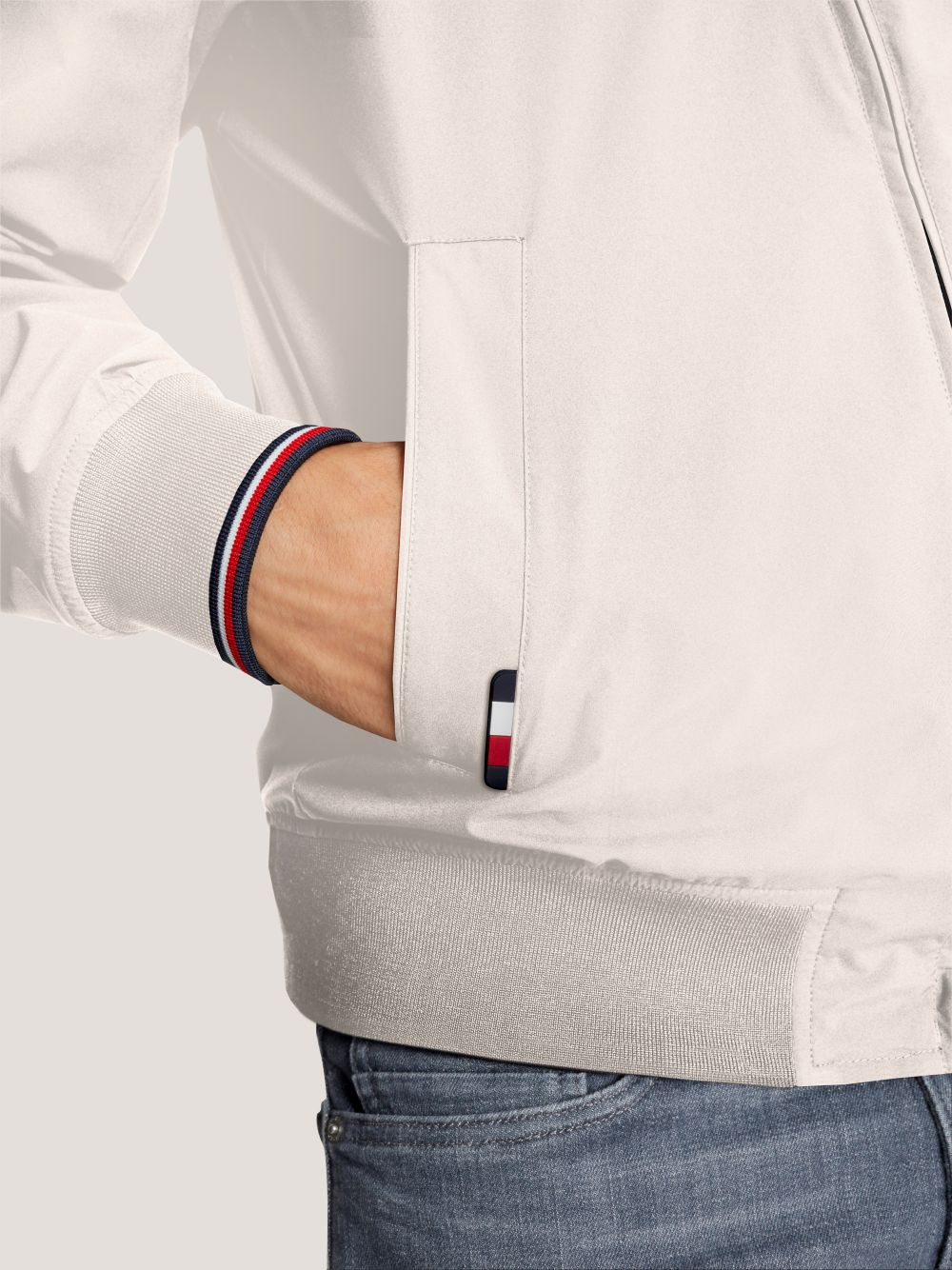 Lightweight Bomber Jacket - Feather White