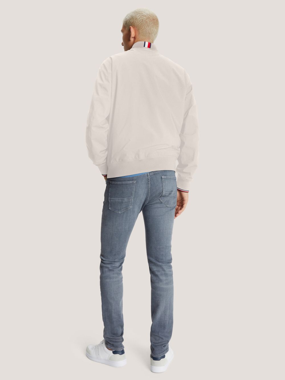 Lightweight Bomber Jacket - Feather White