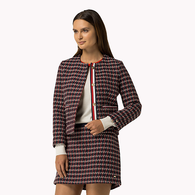 Tommy Hilfiger Boucle Fitted Cropped Blazer