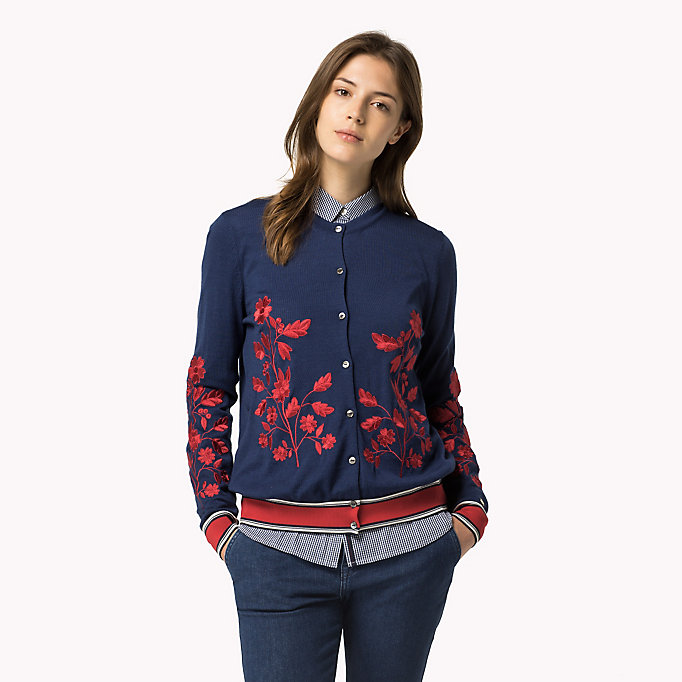 Tommy Hilfiger Wool Embroidered Cardigan