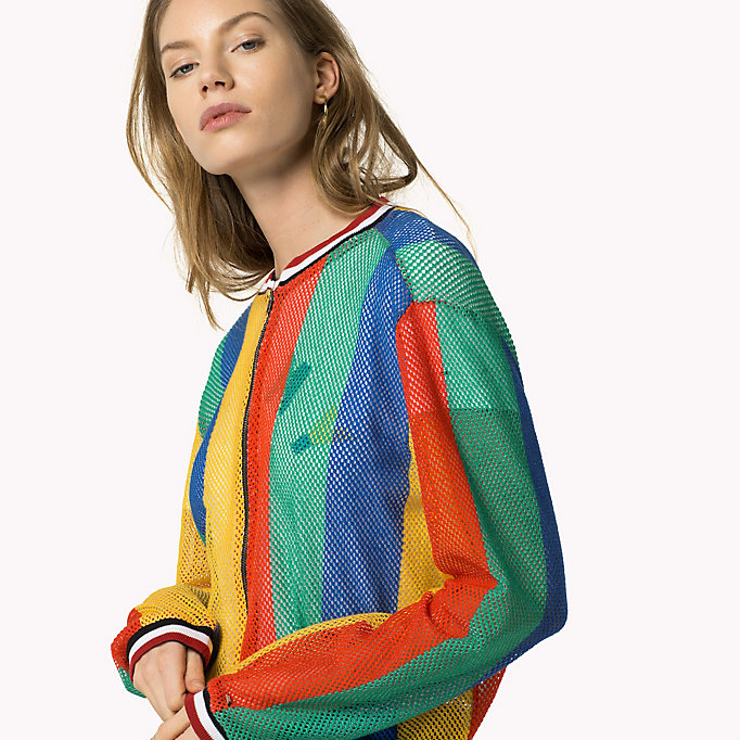 Tommy Hilfiger Crochet Mesh Bomber Jacket