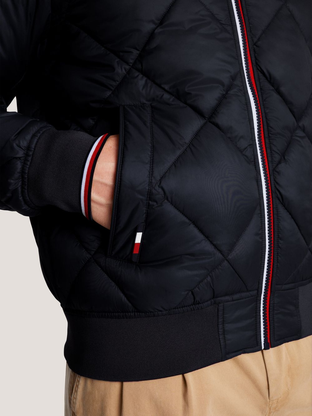 Hooded Diamond Quilted Jacket - Black