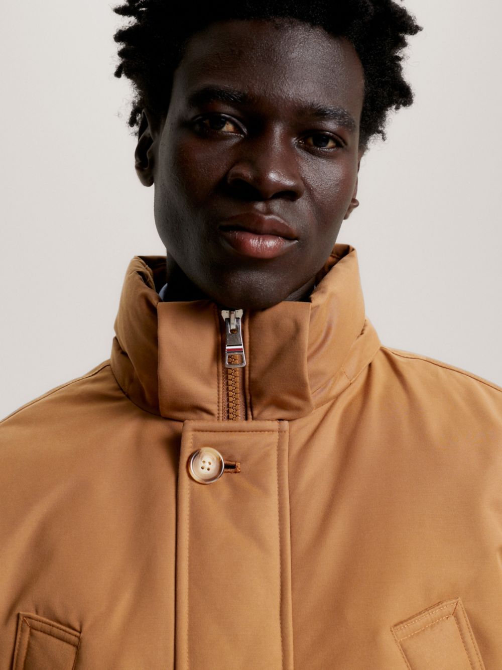 Hooded Recycled Down Parka - Desert Khaki