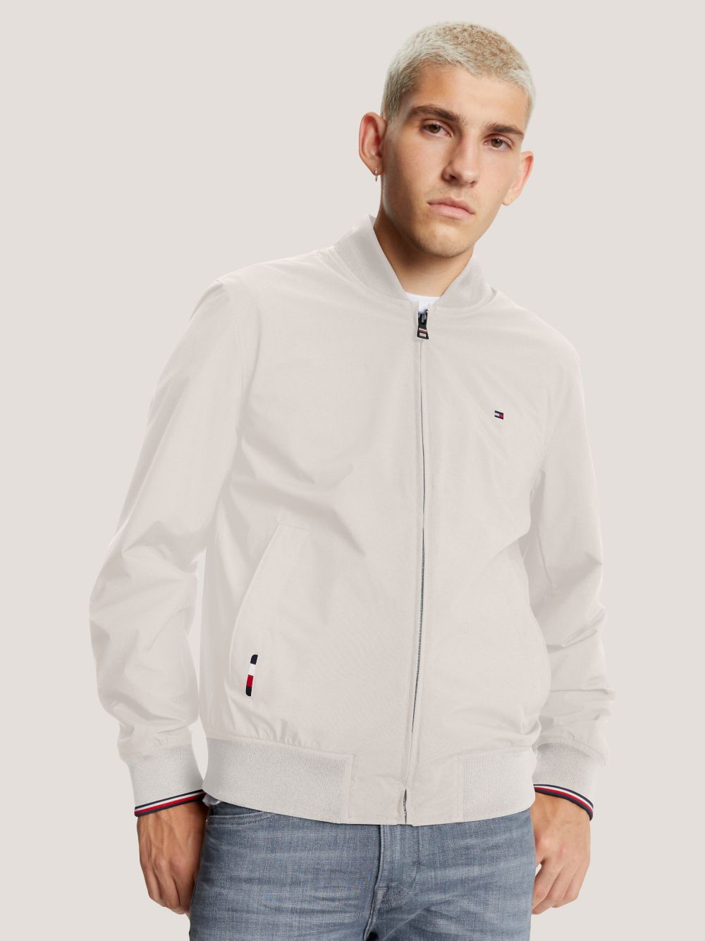 Lightweight Bomber Jacket - Feather White