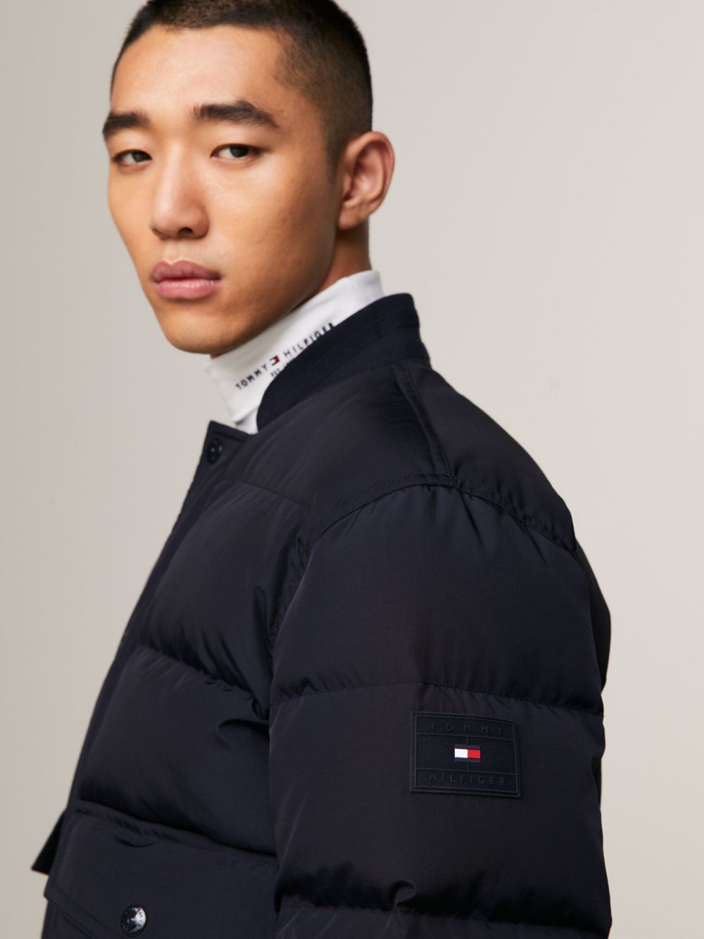 Reversible Down Bomber Jacket - Navy