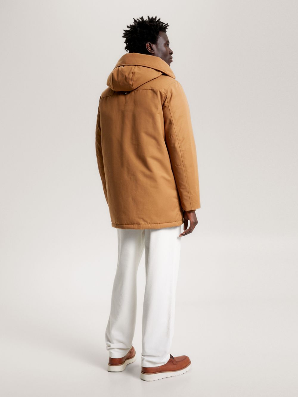 Hooded Recycled Down Parka - Desert Khaki