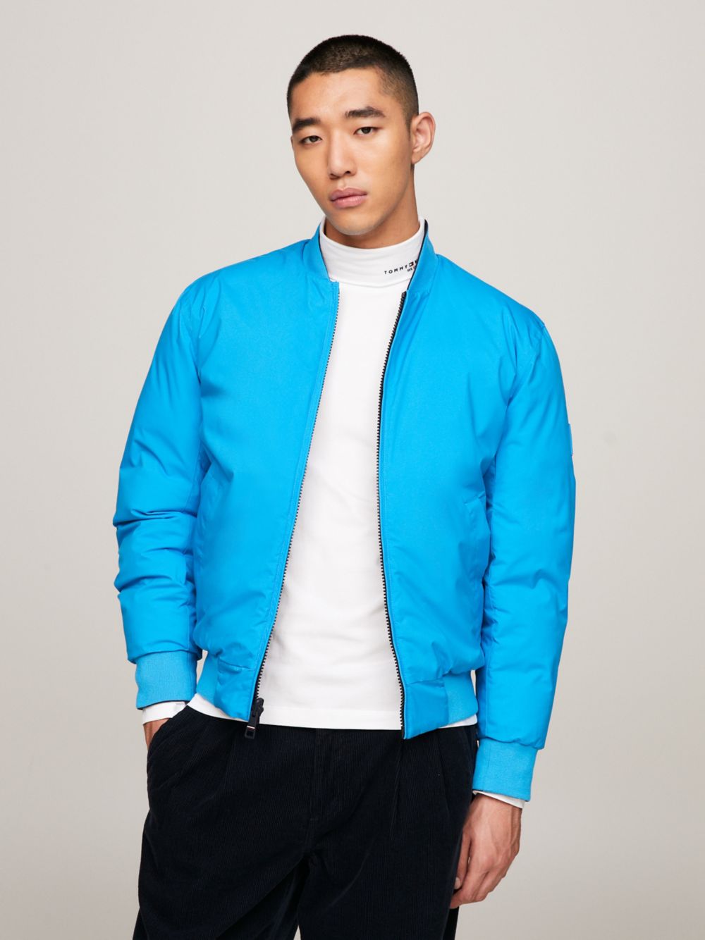 Reversible Down Bomber Jacket - Navy