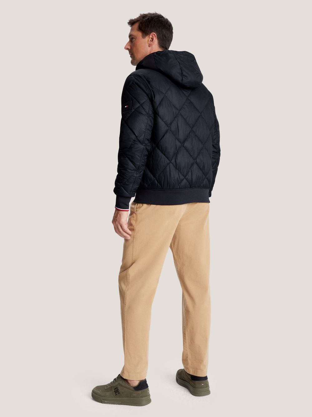 Hooded Diamond Quilted Jacket - Black