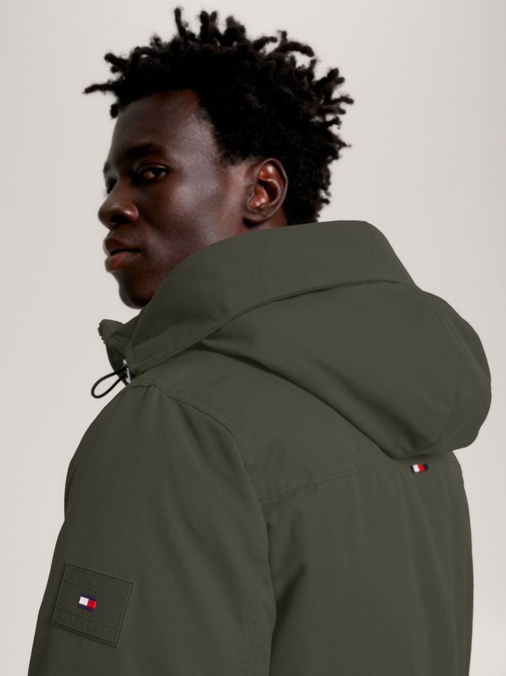 Hooded Recycled Down Parka - Army Green
