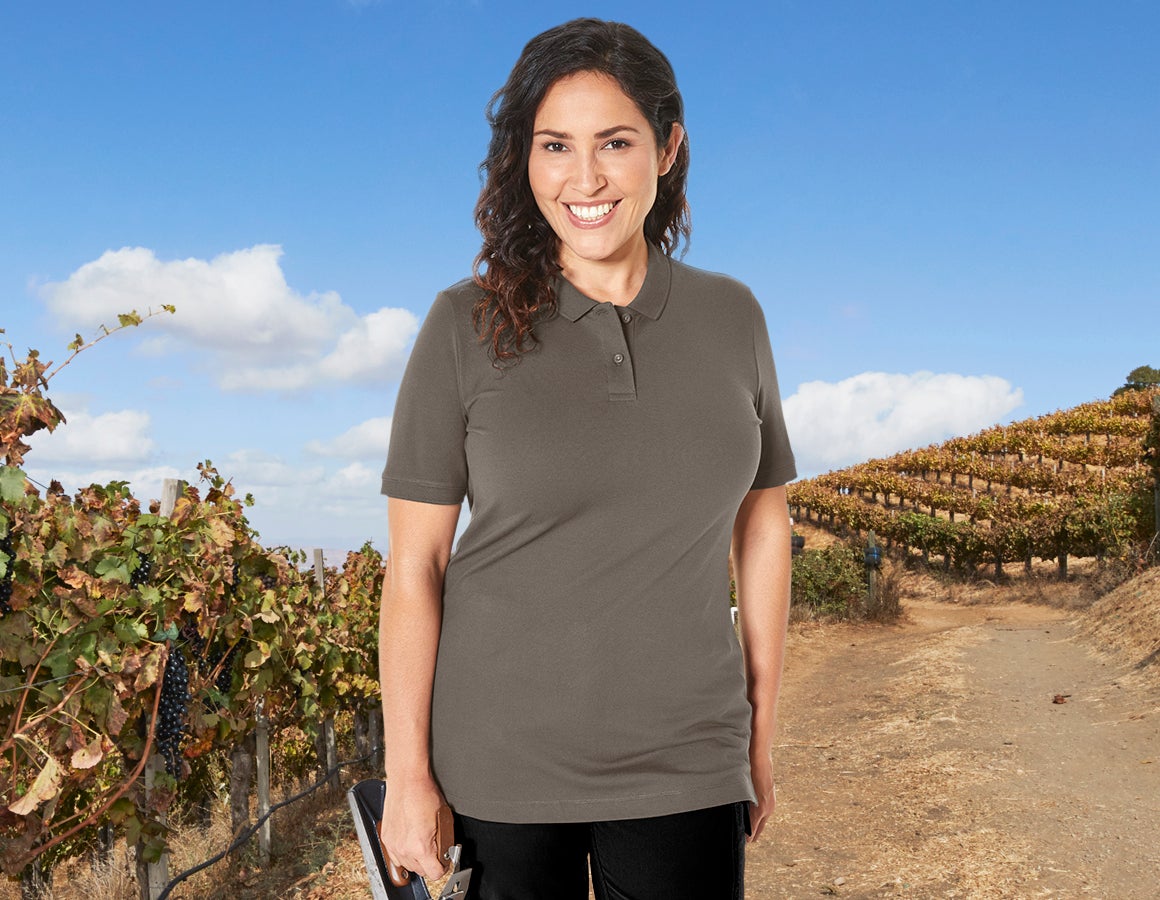 e.s. Piqué-Polo cotton stretch, Damen, plus fit