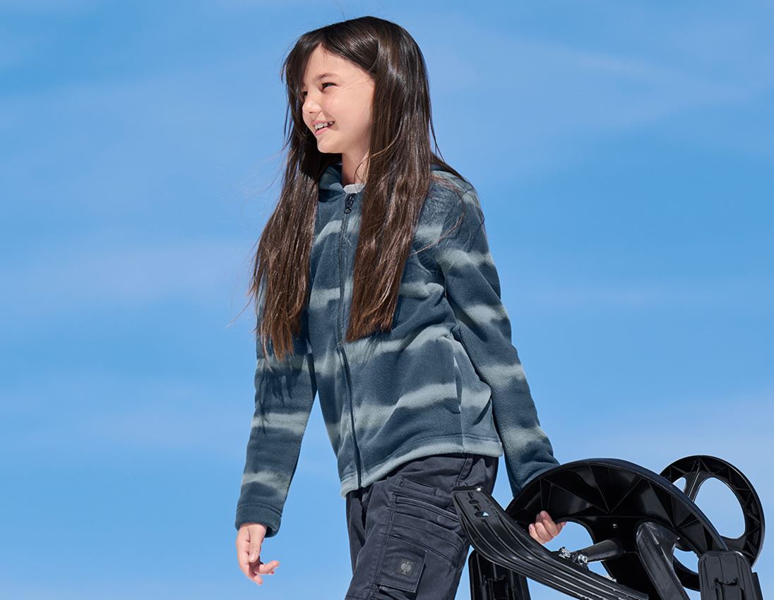 Kapuzenfleecejacke tie-dye e.s.motion ten, Kinder