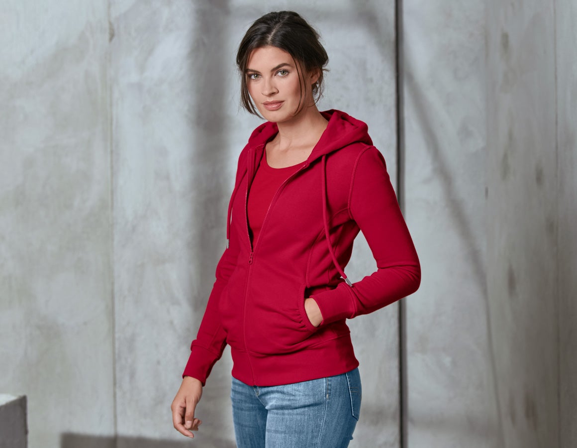 e.s. Hoody-Sweatjacke poly cotton, Damen