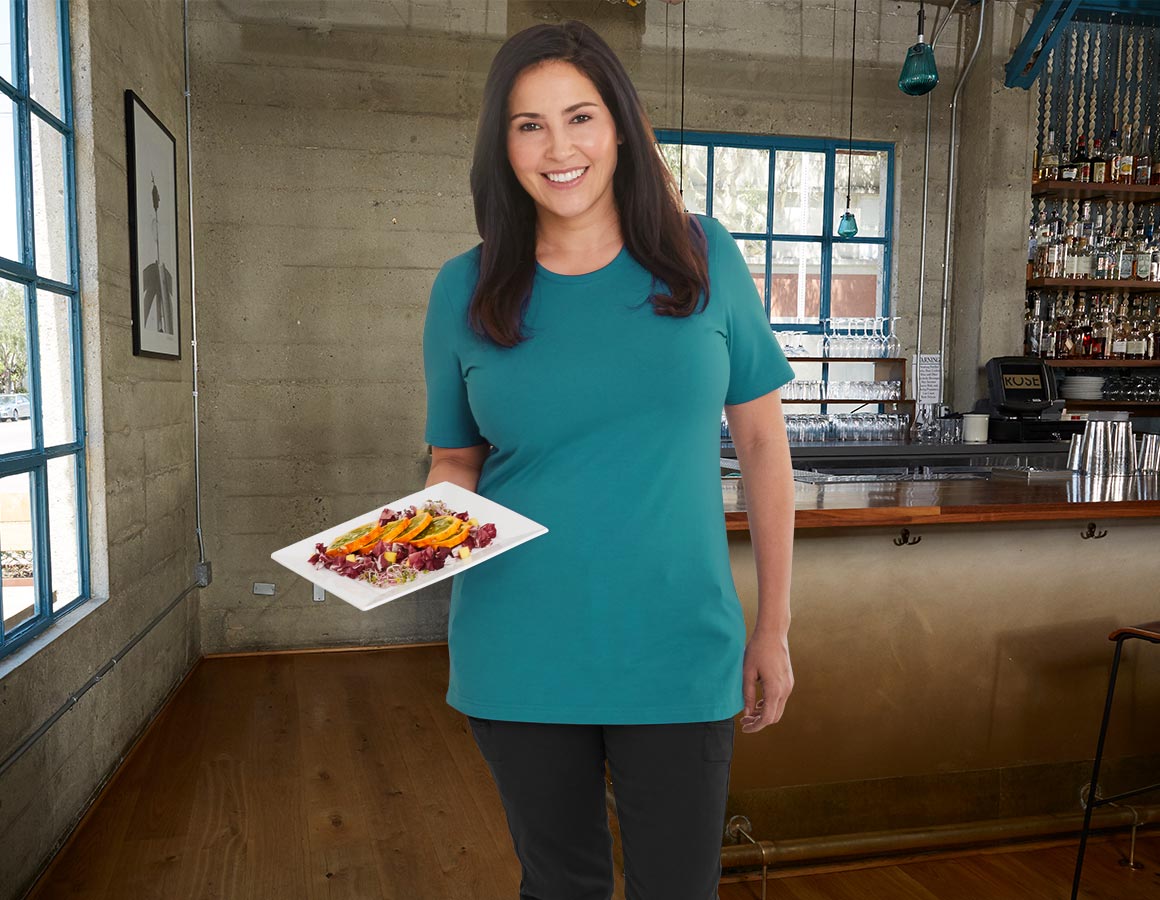 e.s. T-Shirt cotton stretch, Damen, plus fit