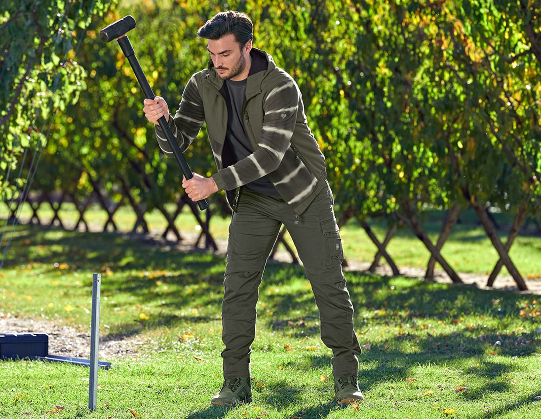 Hybrid Kapuzenfleecejacke tie-dye e.s.motion ten