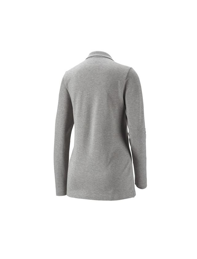 e.s. Piqué-Polo Longsleeve cotton stretch,Damen