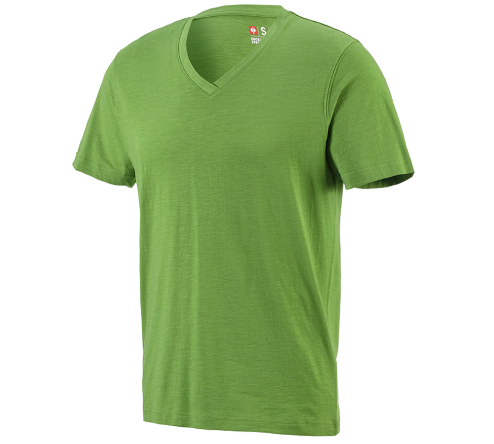 e.s. T-Shirt cotton slub V-Neck