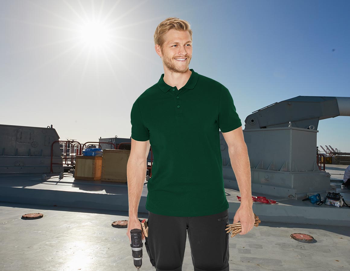 e.s. Piqué-Polo cotton stretch