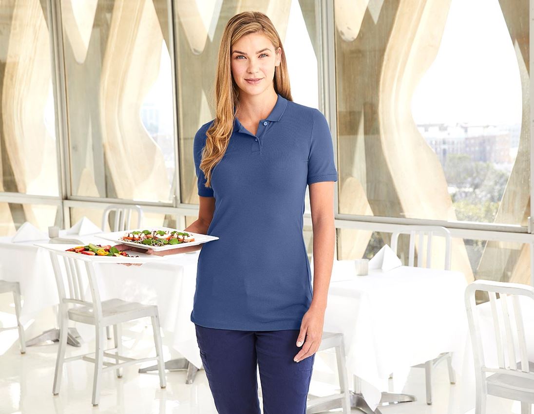 e.s. Piqué-Polo cotton stretch, Damen, long fit