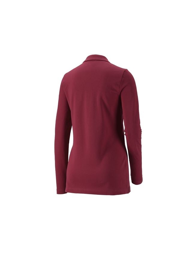 e.s. Piqué-Polo Longsleeve cotton stretch,Damen
