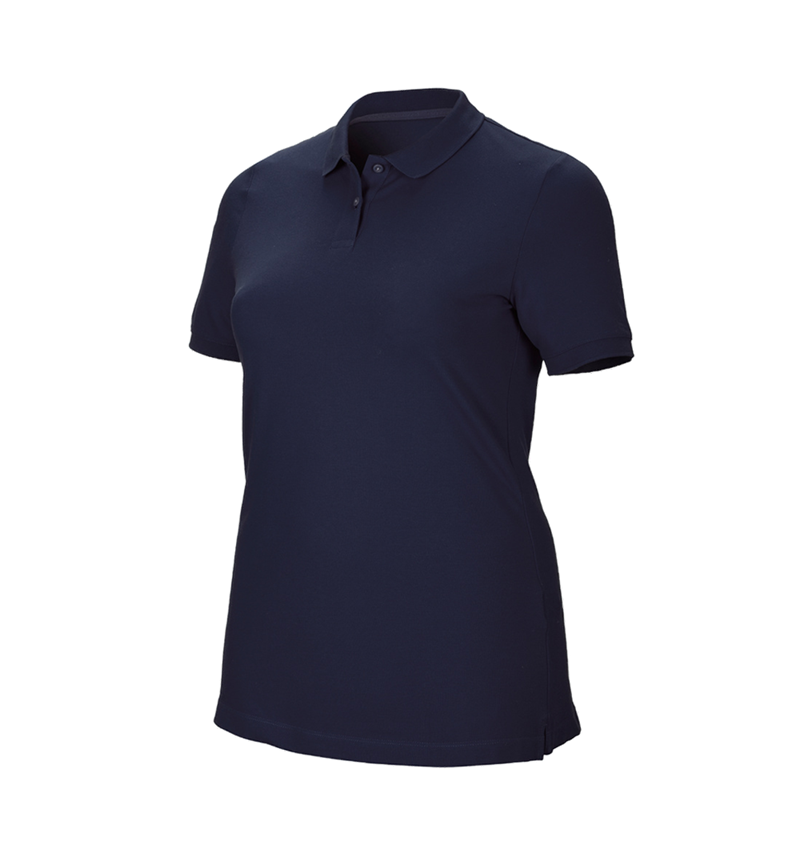 e.s. Piqué-Polo cotton stretch, Damen, plus fit