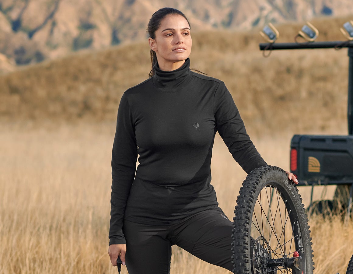 Rollkragenshirt Merino e.s.trail, Damen