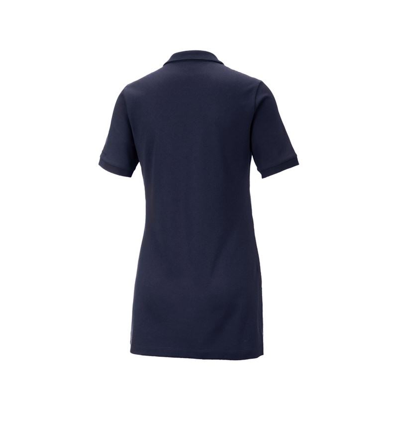 e.s. Piqué-Polo cotton stretch, Damen, long fit