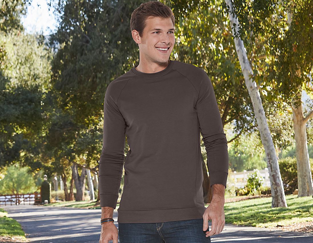 e.s. Sweatshirt cotton stretch, long fit