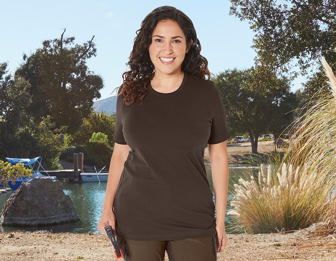 e.s. T-Shirt cotton stretch, Damen, plus fit