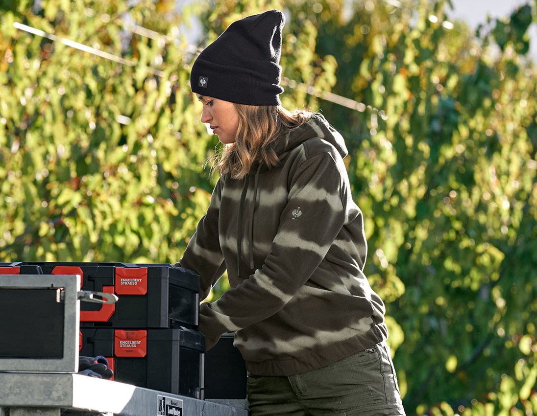 Fleece Hoody tie-dye e.s.motion ten, Damen