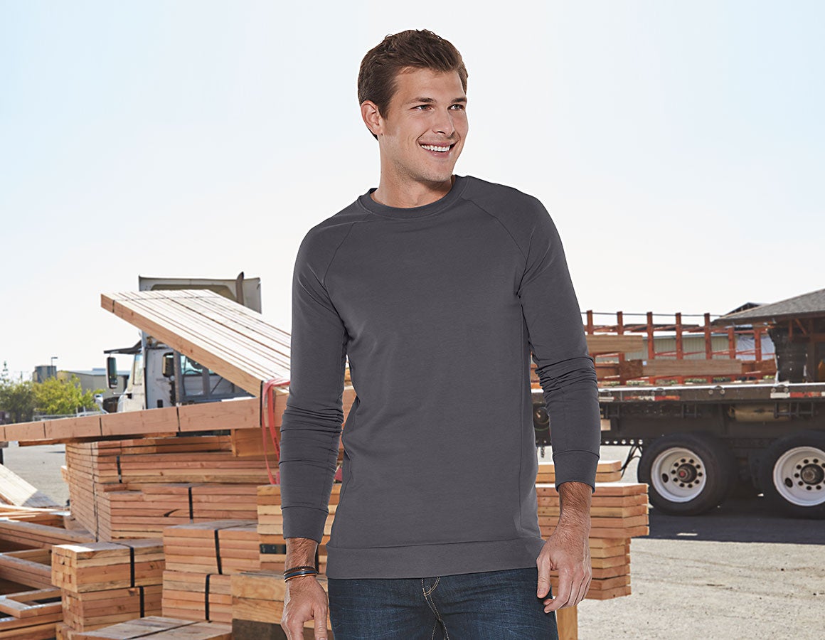 e.s. Sweatshirt cotton stretch, long fit