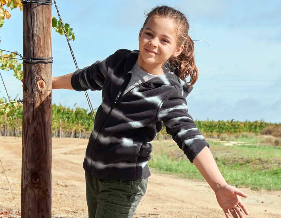 Kapuzenfleecejacke tie-dye e.s.motion ten, Kinder