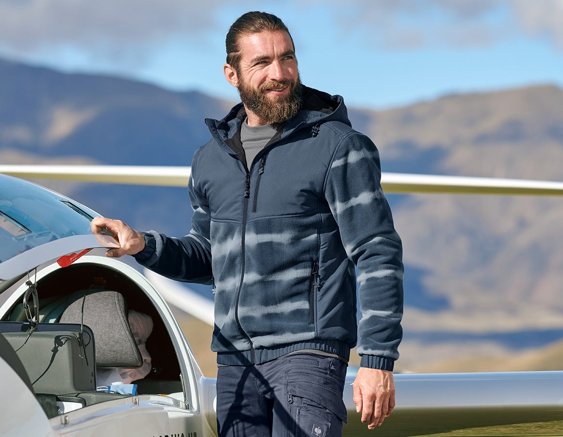 Hybrid Kapuzenfleecejacke tie-dye e.s.motion ten