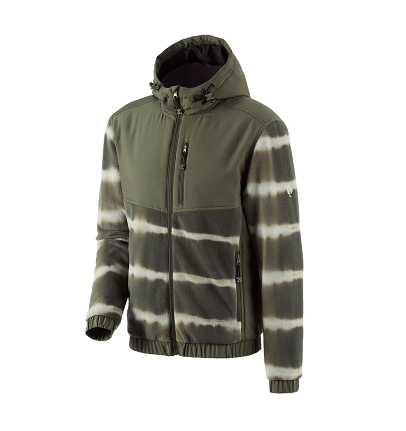 Hybrid Kapuzenfleecejacke tie-dye e.s.motion ten