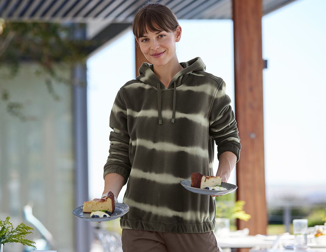 Fleece Hoody tie-dye e.s.motion ten, Damen