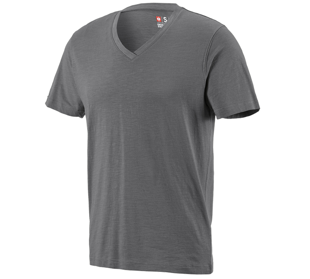 e.s. T-Shirt cotton slub V-Neck