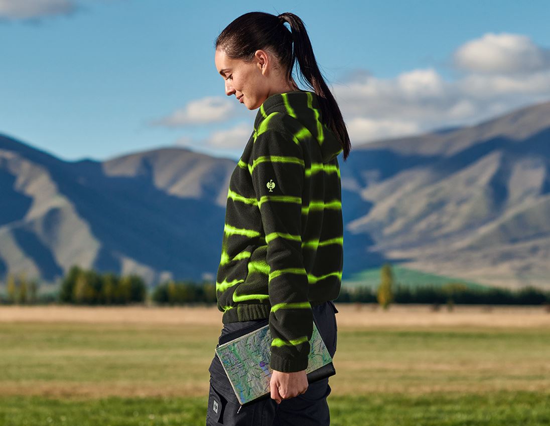 Fleece Hoody tie-dye e.s.motion ten, Damen