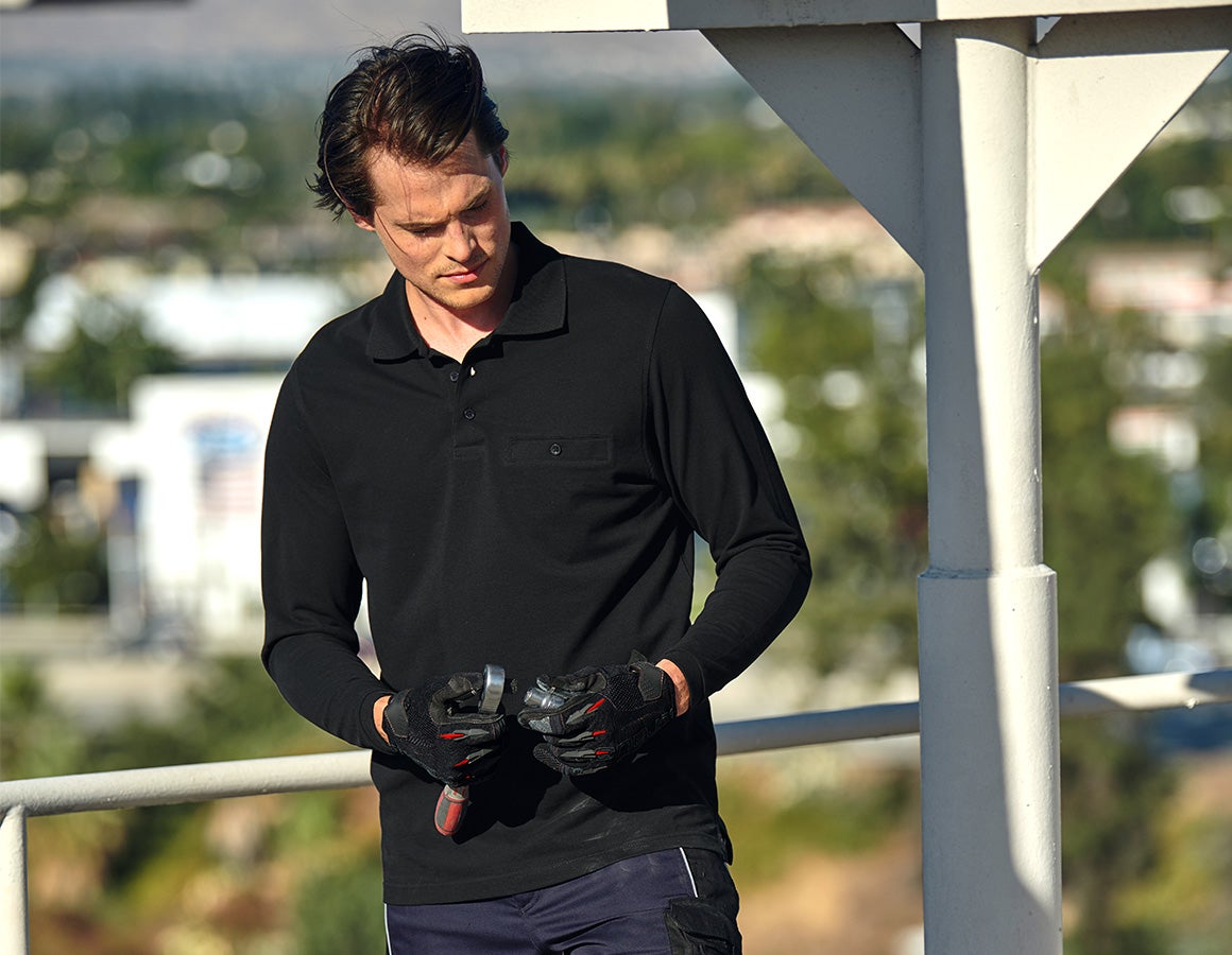 e.s. Longsleeve-Polo cotton Pocket