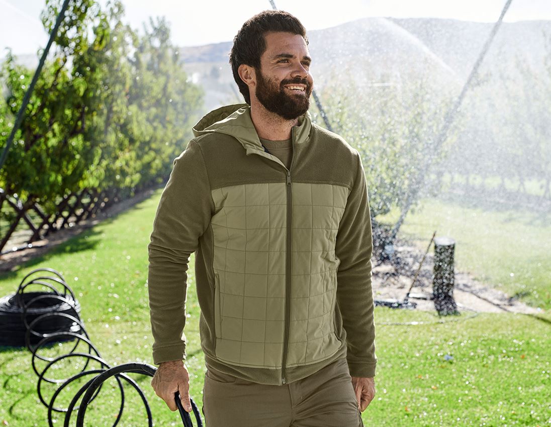 Hybrid Kapuzenfleecejacke e.s.concrete