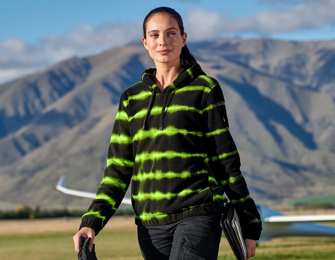 Fleece Hoody tie-dye e.s.motion ten, Damen