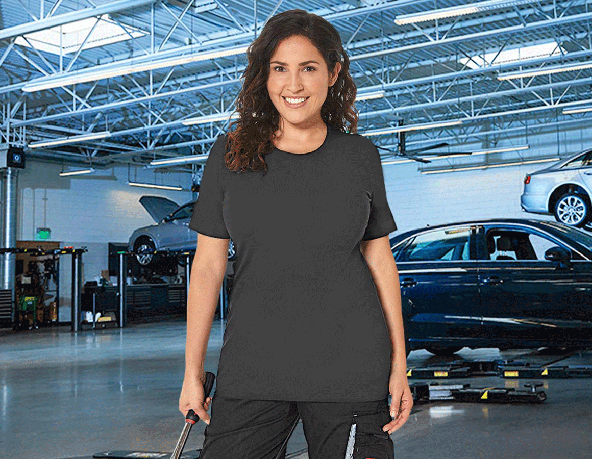 e.s. T-Shirt cotton stretch, Damen, plus fit