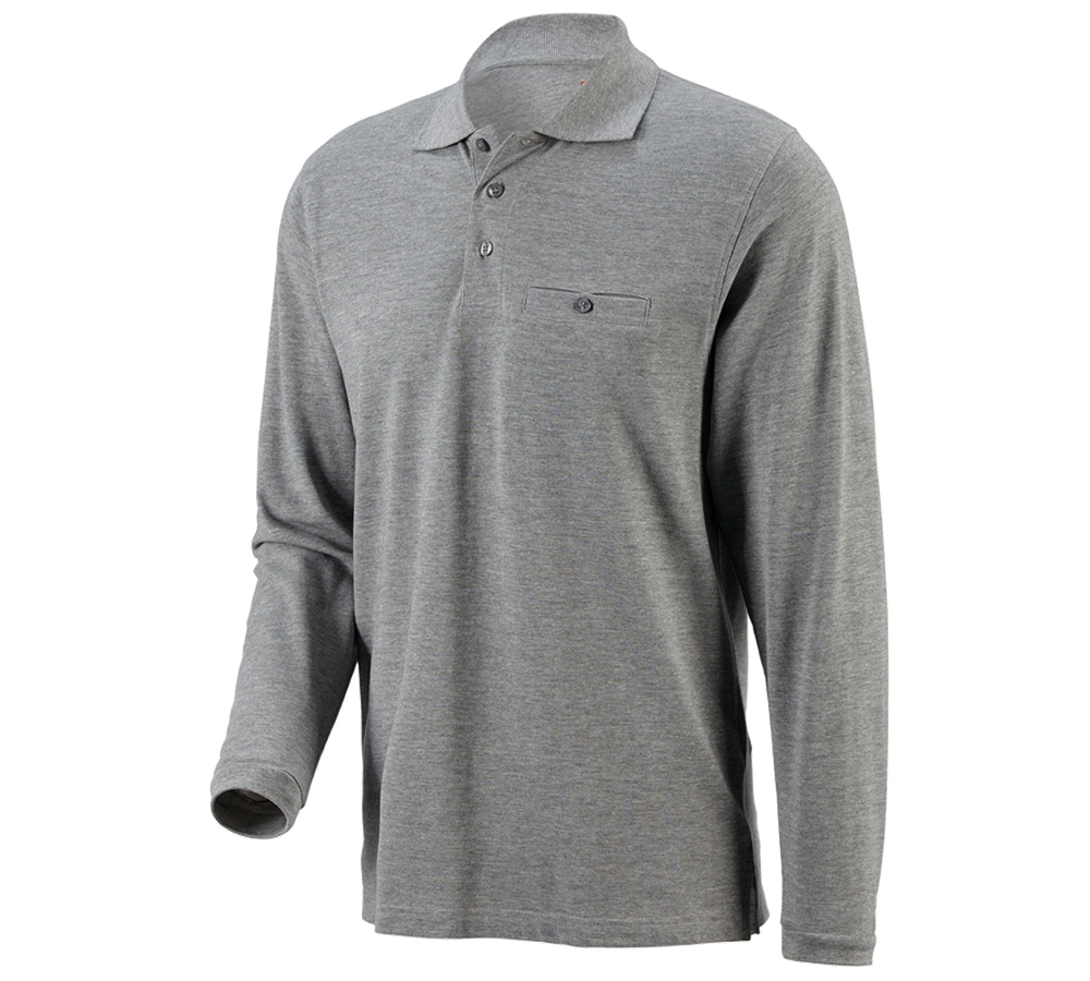 e.s. Longsleeve-Polo cotton Pocket