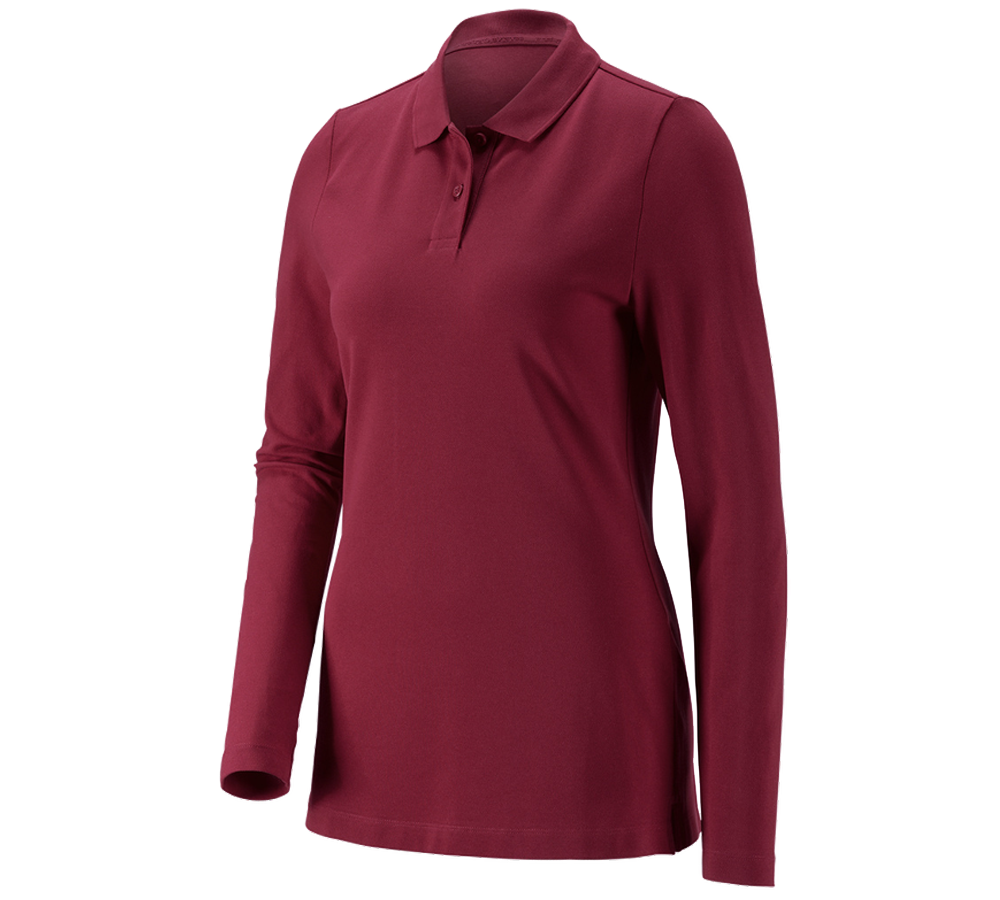 e.s. Piqué-Polo Longsleeve cotton stretch,Damen
