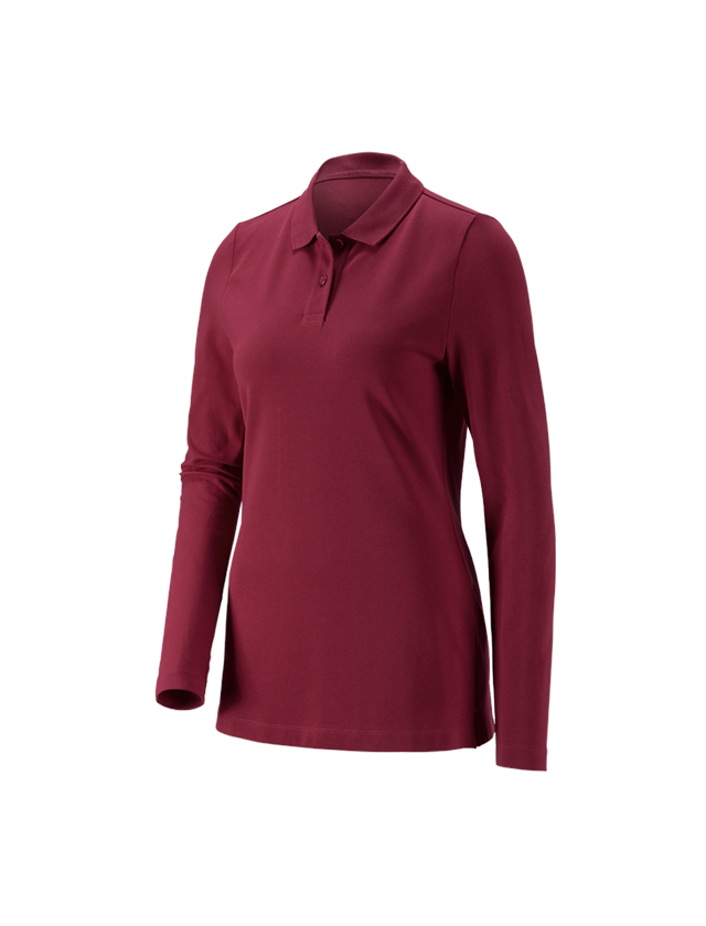 e.s. Piqué-Polo Longsleeve cotton stretch,Damen