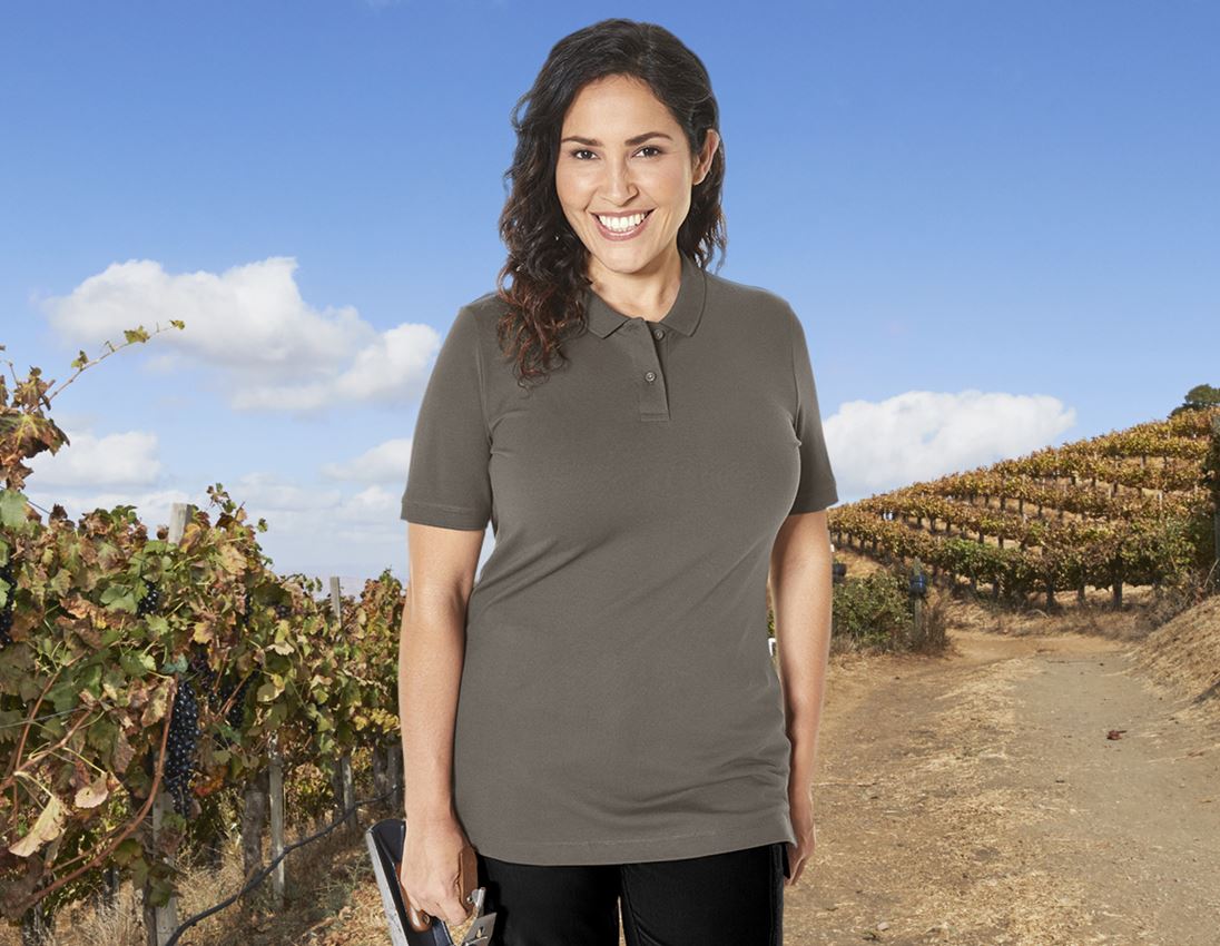 e.s. Piqué-Polo cotton stretch, Damen, plus fit