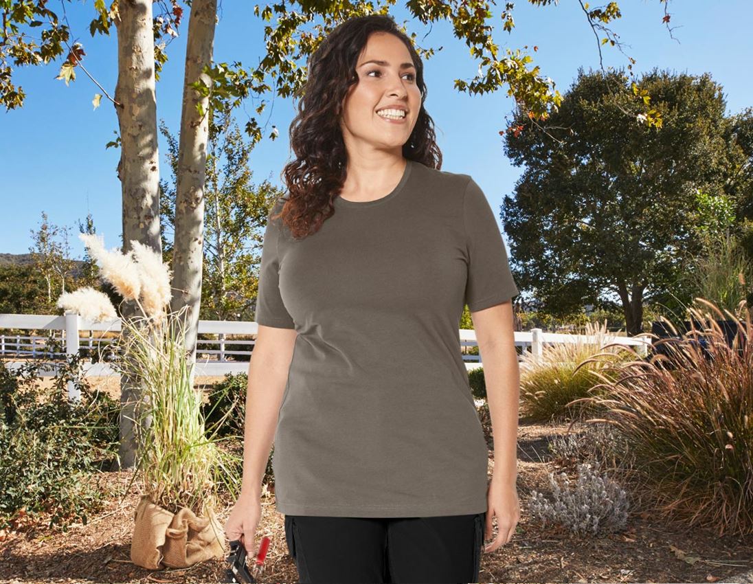e.s. T-Shirt cotton stretch, Damen, plus fit