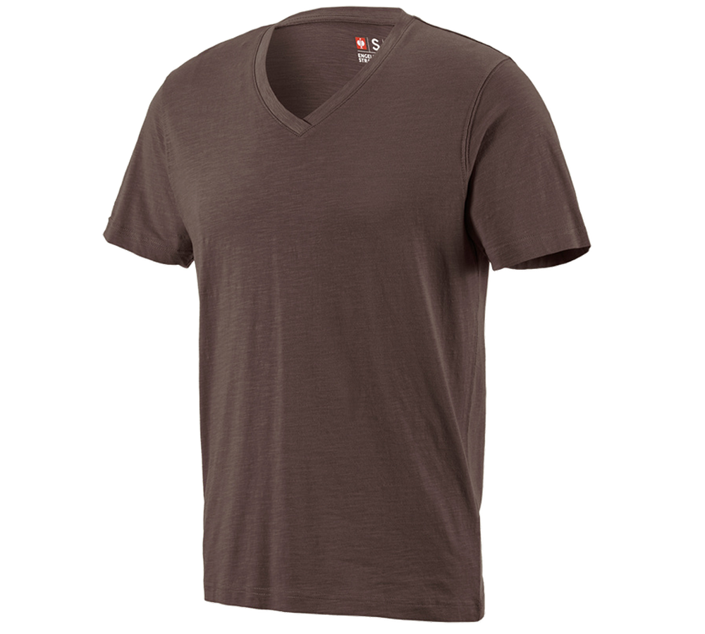 e.s. T-Shirt cotton slub V-Neck