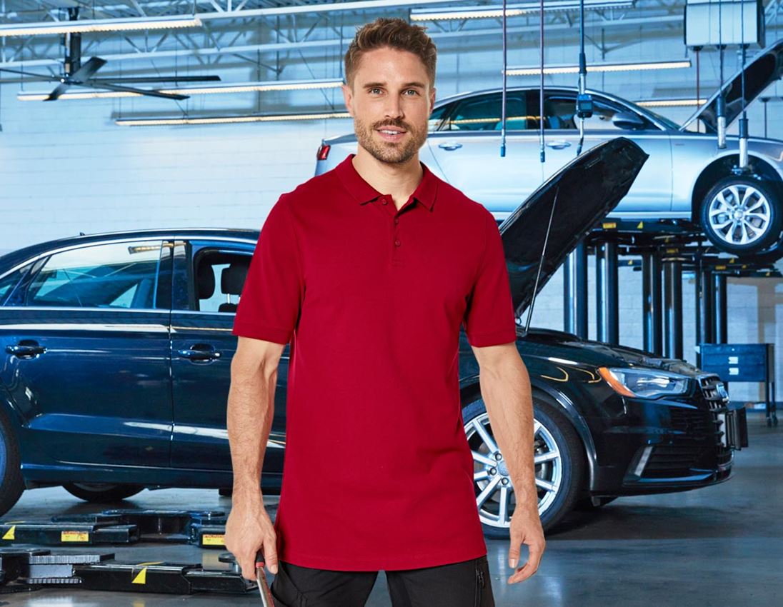 e.s. Piqué-Polo cotton stretch, long fit