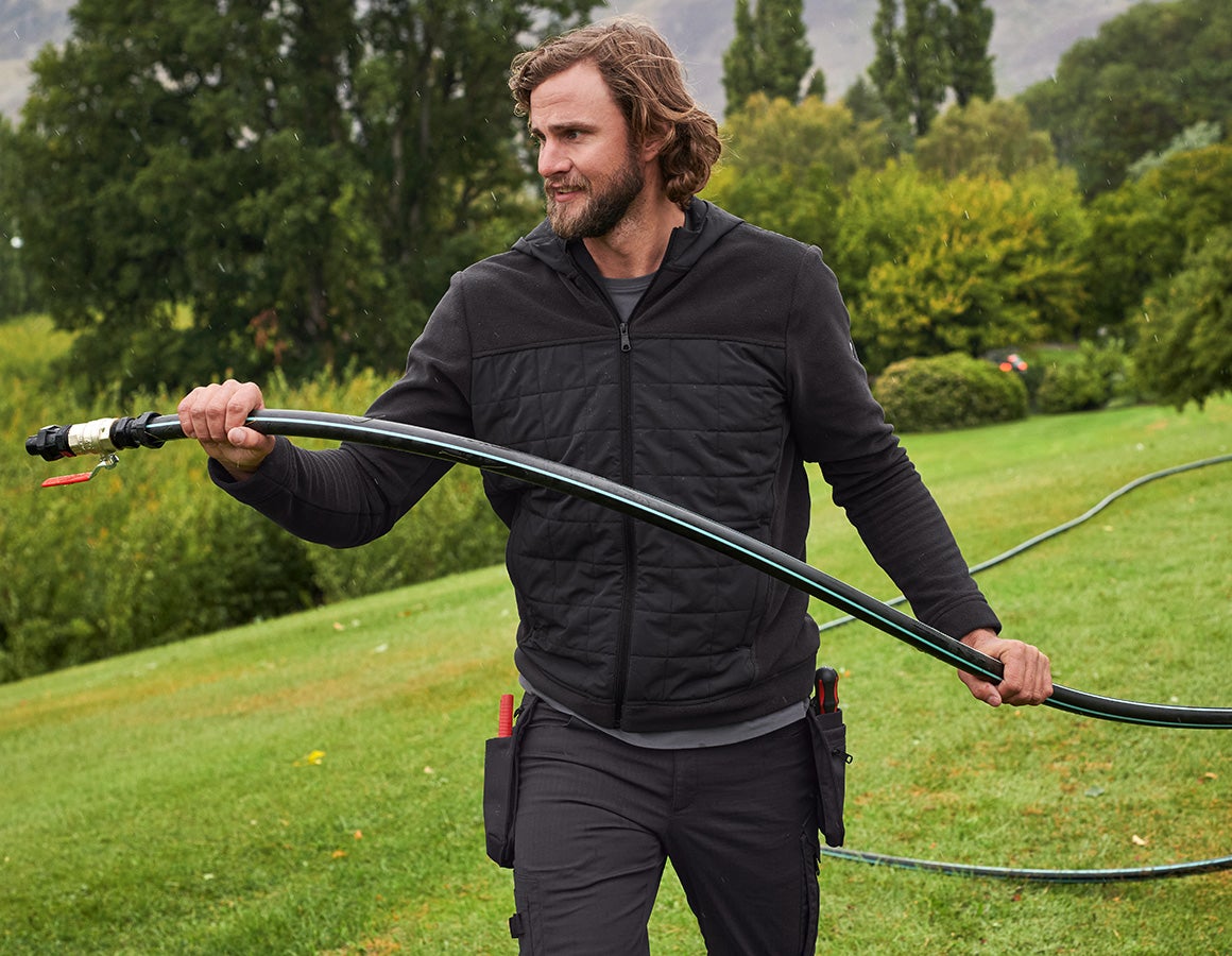 Hybrid Kapuzenfleecejacke e.s.concrete