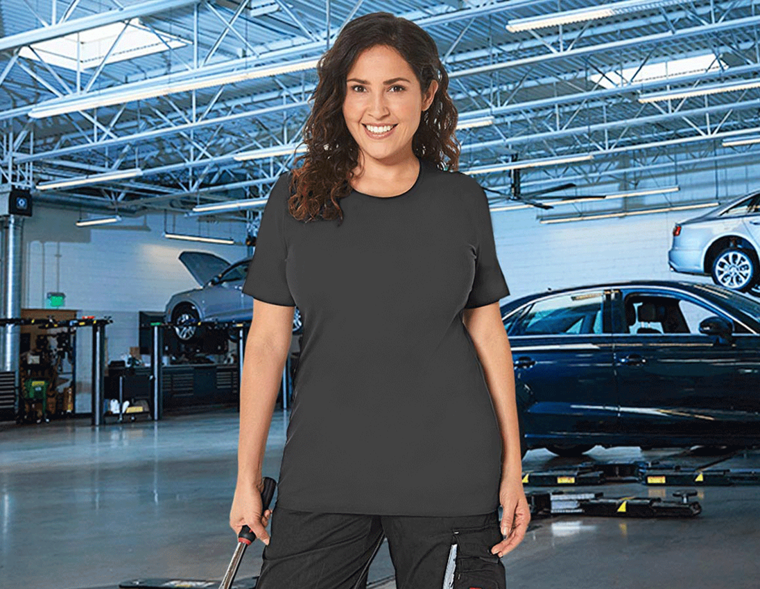 e.s. T-Shirt cotton stretch, Damen, plus fit